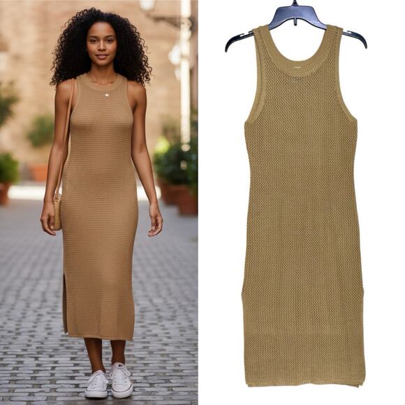 Lulus Dresses & Skirts - Sheath Midi Sweater Dress Loose Knit Tank